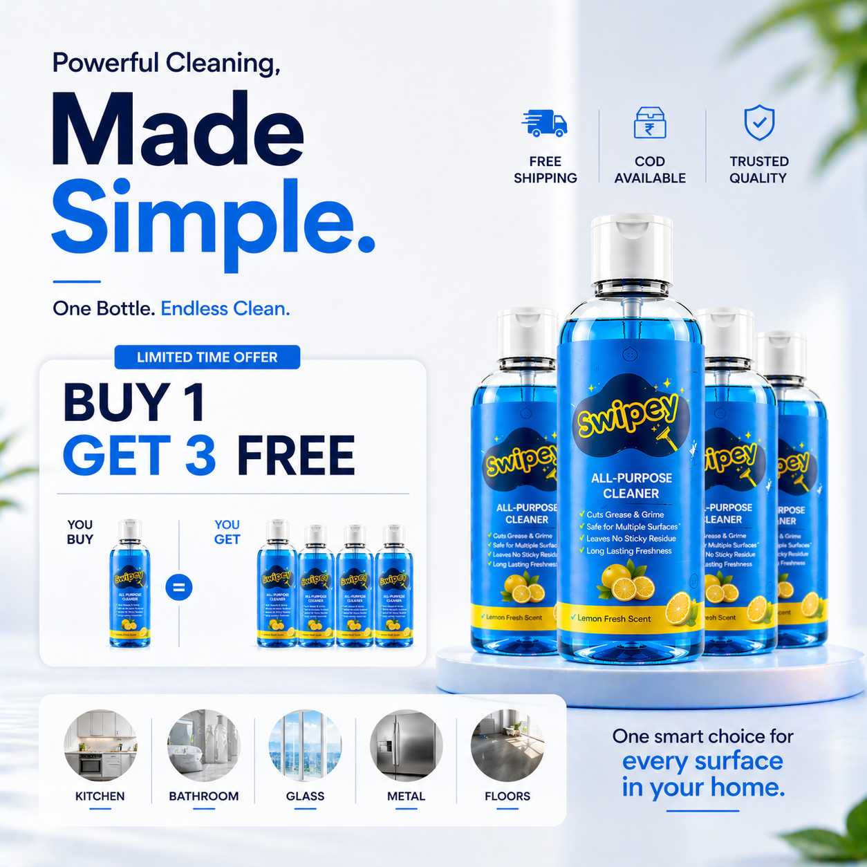Swipey™ – Multi-Purpose Cleaner (Buy 1 Get 3 FREE)